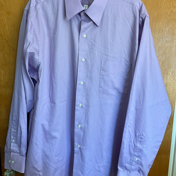 Lavender/Light Purple Lux Sateeen Collared Shirt // VanHeusen Men's Size XL - Picture 6 of 6